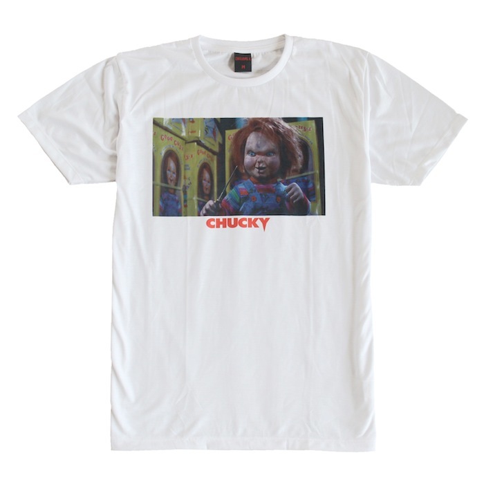 映画Tシャツ チャッキー CHUCKY アメリカ チャイルドプレイ 人形 デザインTシャツ おもしろTシャツ メンズ 半袖★tsr0719-wht-m拍卖