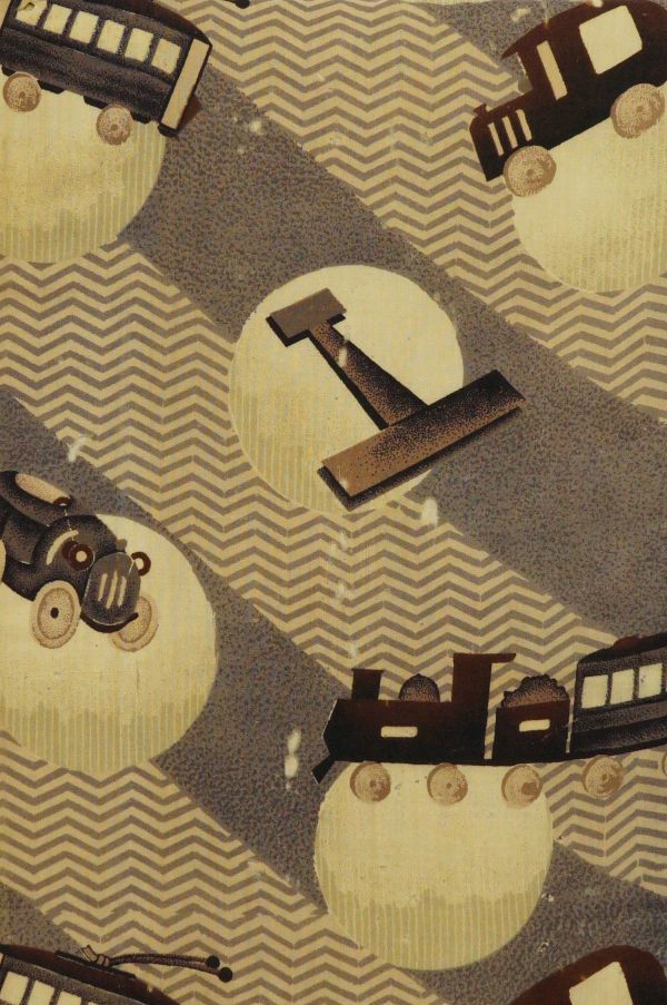 2585S4◆面白柄襦袢◆乗り物柄◆モス◆飛行機/車/機関車/路面電車◆古布◆リメイク素材◆昭和レトロ◆アンティーク拍卖