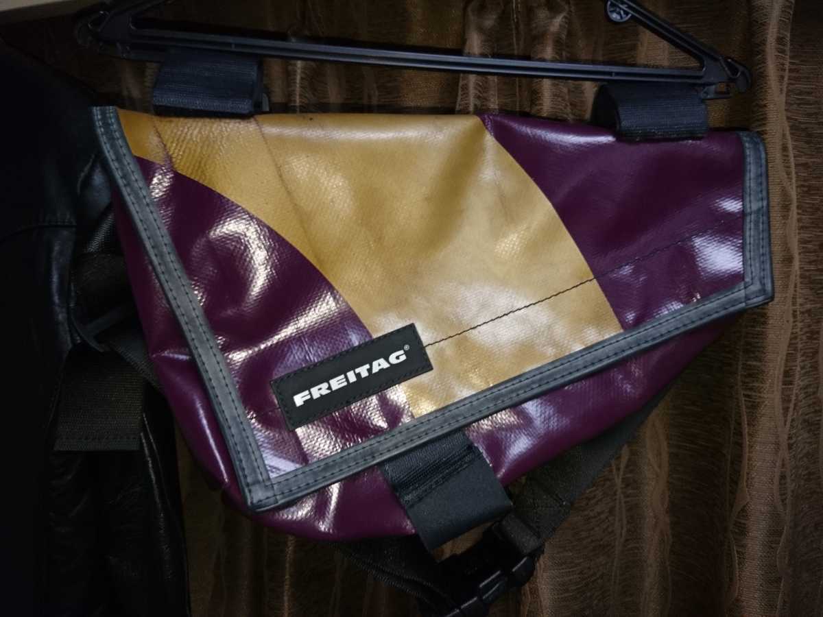 紫パープル×金ゴールド 廃盤 フライターグ freitag ナイトライダー knight rider メッセンジャーバッグ ボディバッグ ショルダーバッグ拍卖