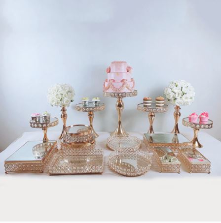 9から19個ゴールドケーキスタンド,ホームデコレーション,デザートテーブル装飾,パーティー結婚式ディスプレイ 17拍卖