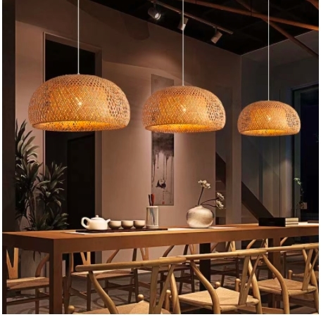 手織りの竹製シャンデリア,ホテル,庭,ダイニングルーム,リビングルーム,直径40cm拍卖