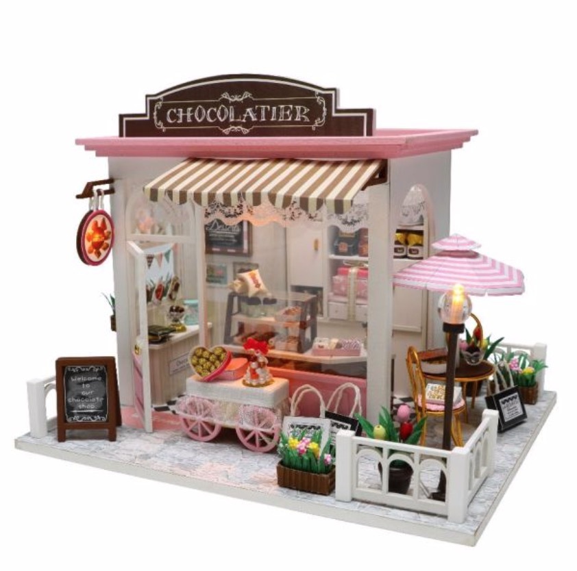 Diyドールハウスミニチュアドールハウス家具木造住宅でminiaturasおもちゃ子供のための新年クリスマスギフトc & mZssx64V 16拍卖