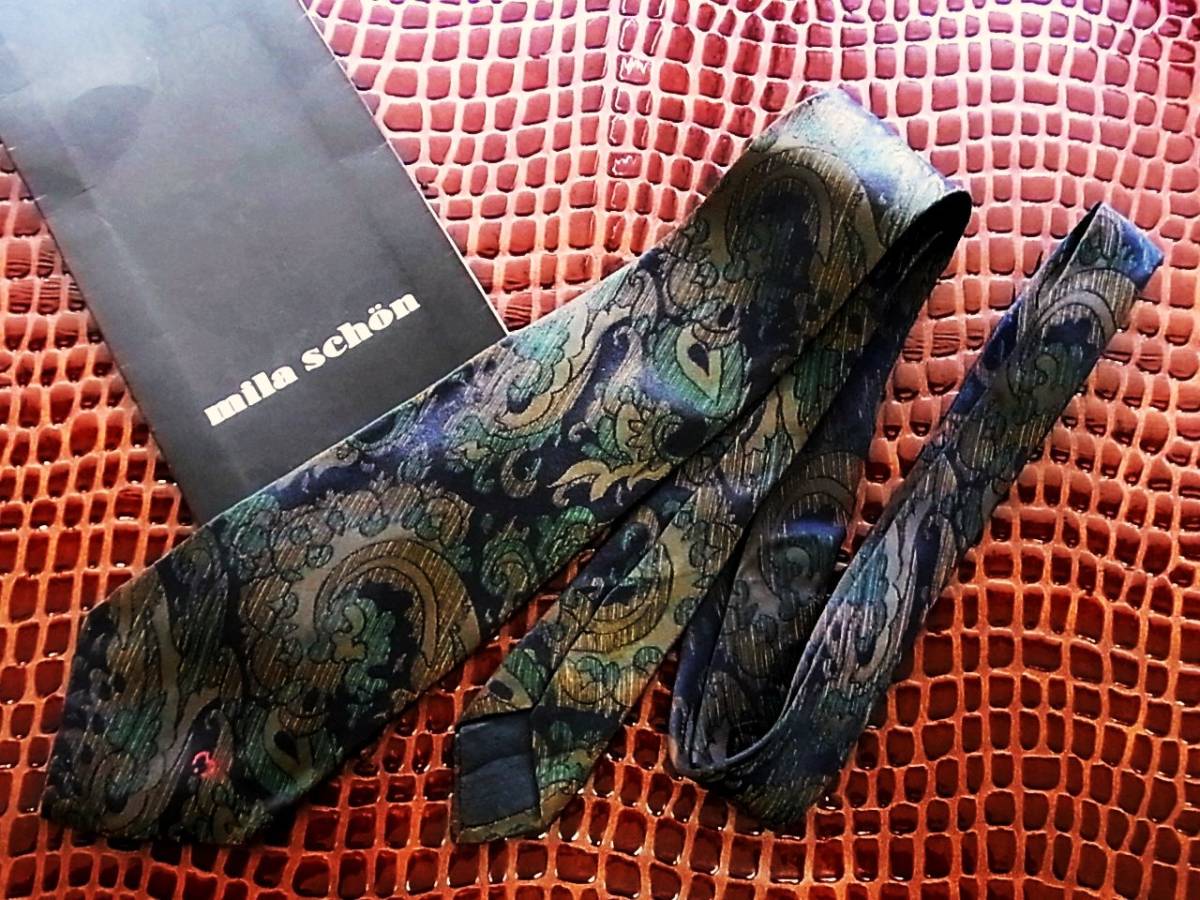 ◇E594R◇在庫処分SALE●ミラショーン【刺繍・ロゴ入・ペイズリー】ネクタイ拍卖