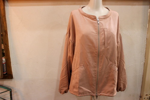 I65☆LOOUNIE/ルーニィ 薄手ブルゾン ピンク size38(Mサイズ相当) レディース スウェード フェミニン ガーリー 古着 used☆拍卖