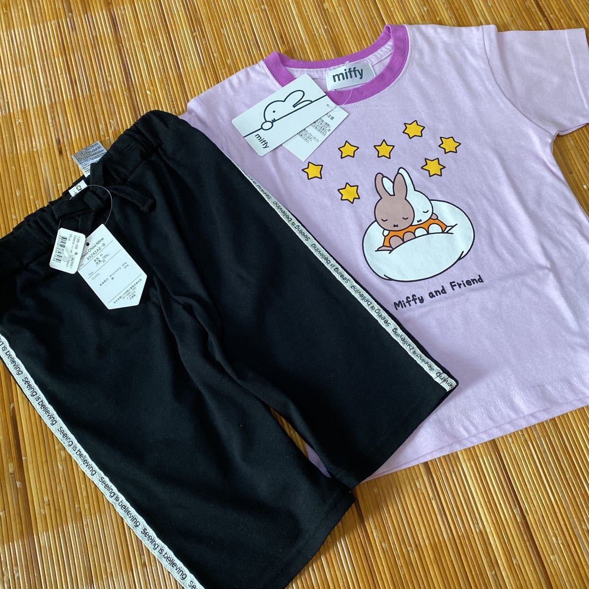 ミッフィー 半袖Tシャツ パンツ 100 95拍卖