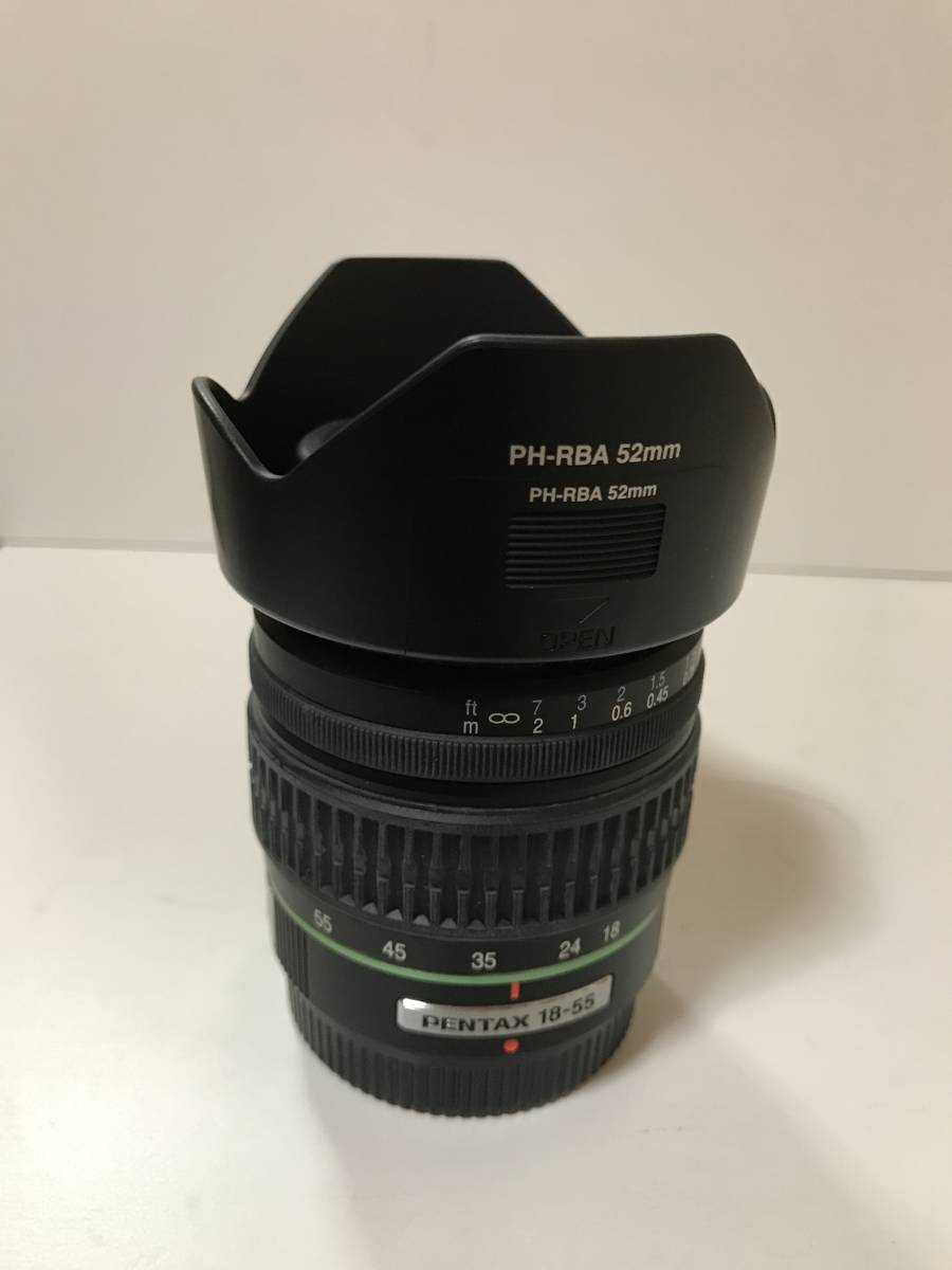 ペンタックス SMC PENTAXーDA 18ー55mm f3・5-5・6 AL 花型フード付 良品拍卖
