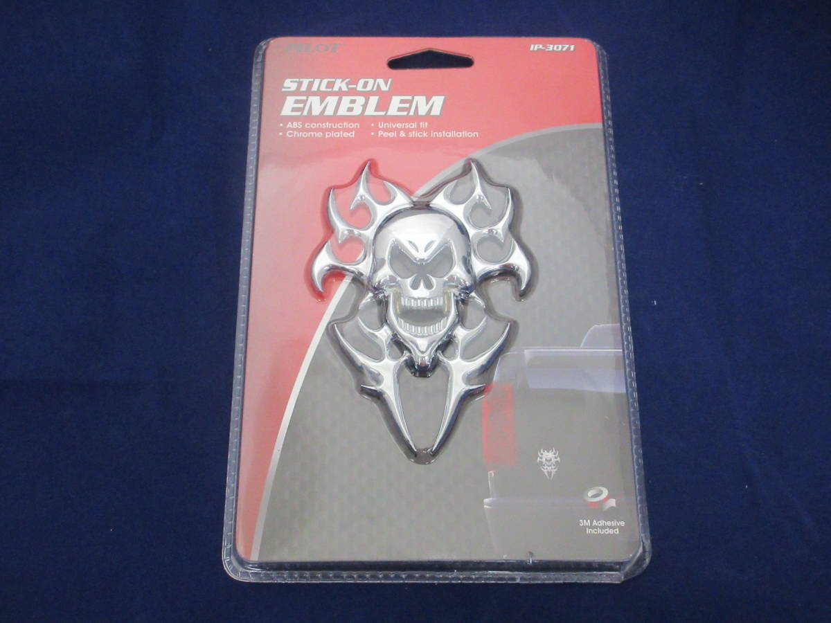【長期在庫処分品】未使用 新品 PILOT クロームエンブレム IP-3071 スカル×トライバル 郵便発送可能!拍卖