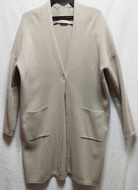 Mサイズ Khalita 長袖 カーディガン ニットコート ベージュ グレージュ拍卖