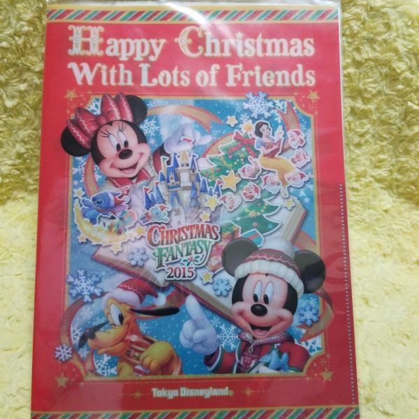 ディズニーランド クリスマスファンタジー 2015 ダブルクリアファイル ミッキー ミニー拍卖