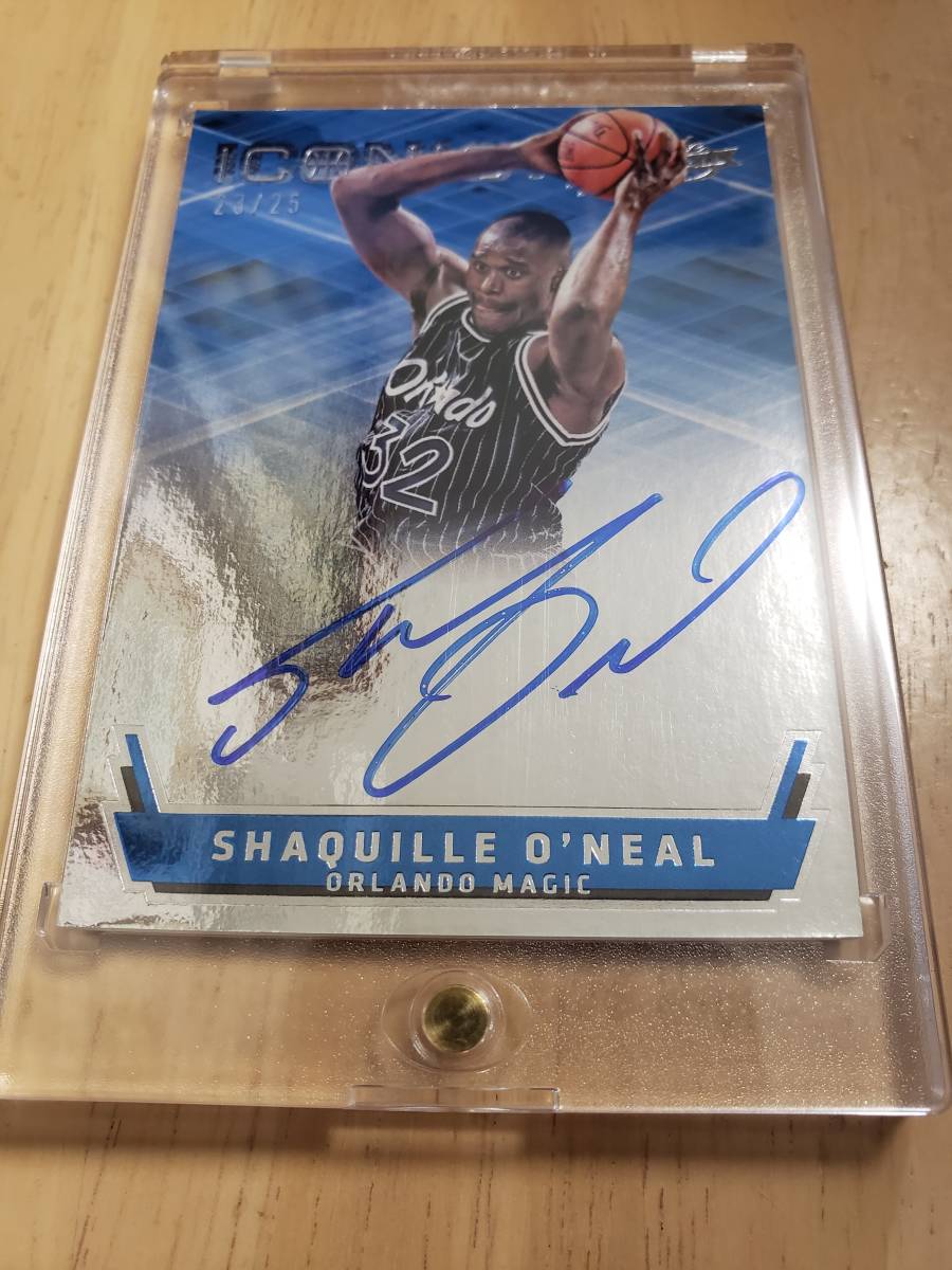 レア 25枚限定 サイン 2015 -16 Panini Absolute ICONIC SHAQUILLE O'NEAL Auto (#/25) / シャキール オニール Autograph Orland Magic NBA拍卖