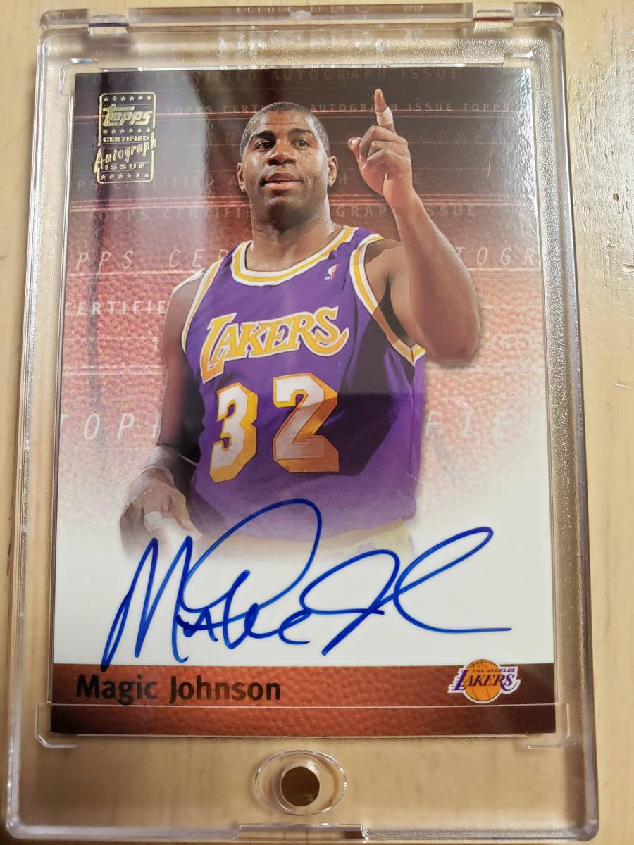 激レア サイン 2000 -01 Topps MAGIC JOHNSON Auto / マジック ジョンソン Autograph (5x NBA Champions)拍卖