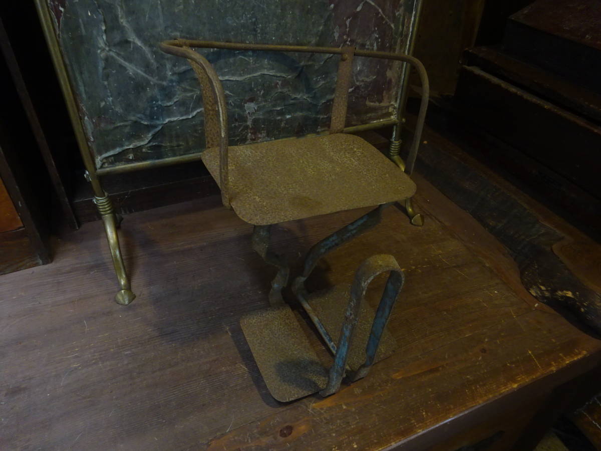 【昭和レトロな自転車の子供補助いす】ガーデニングドライフラワーアイアン鉄製古道具アンティーク骨董インテリアインダストリアル拍卖