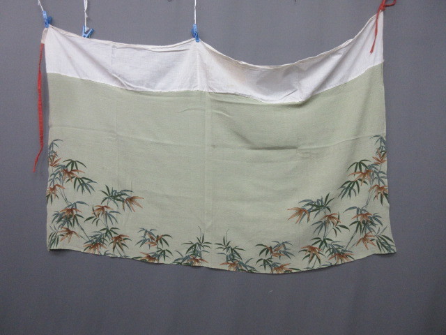 【政】29738 アンティーク 鬼ちりめん お腰 腰巻 竹笹 縮緬 ちりめん 着物拍卖