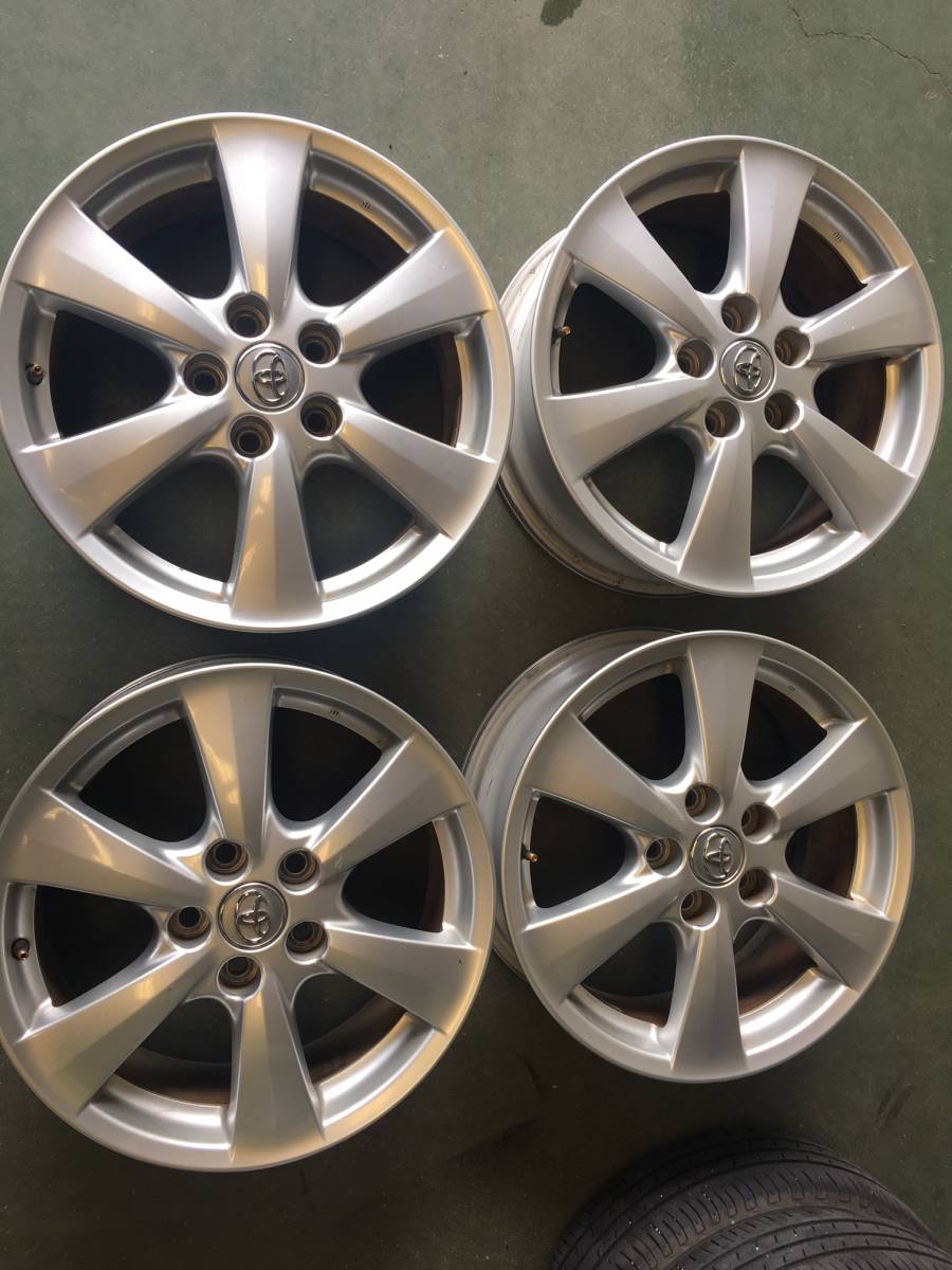 トヨタ純正 エスティマ等 流用 17インチ 7J 5H 114.3 +50 4本セット 福岡 北九州 八幡 筑豊 スタッドレス拍卖