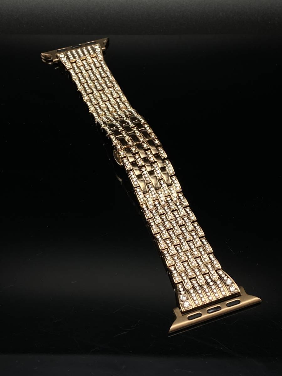 ローズ ステンレス CZダイヤモンド ベルト アップルウォッチ バンド シリーズ10 ウルトラ SE 46mm 49mm 41mm 45mm 40mm 44mm 38mm 42mm拍卖