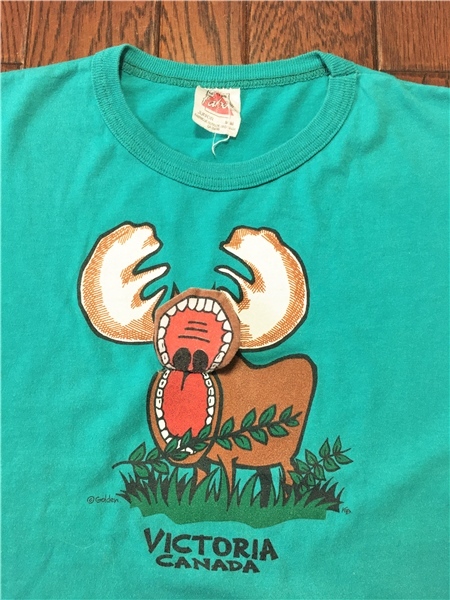 キッズサイズ ギミック Tシャツ トナカイ シングルステッチ ビンテージ 子供服 カナダ製拍卖