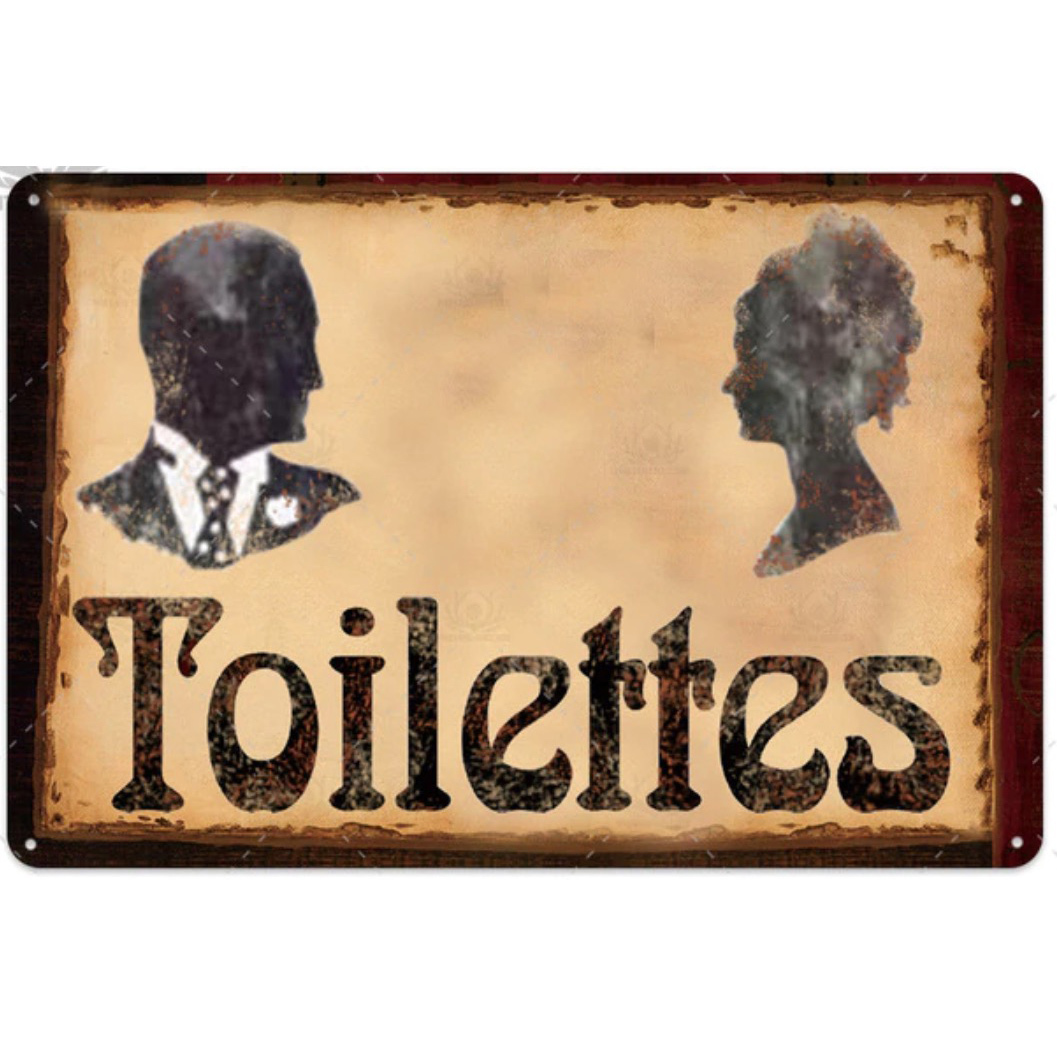 A1280 メタル サイン 金属 製 ブリキ 看板 プレート パネル 店 ピクト Toilettes トイレ お手洗い 化粧室 男 女 【0038】拍卖