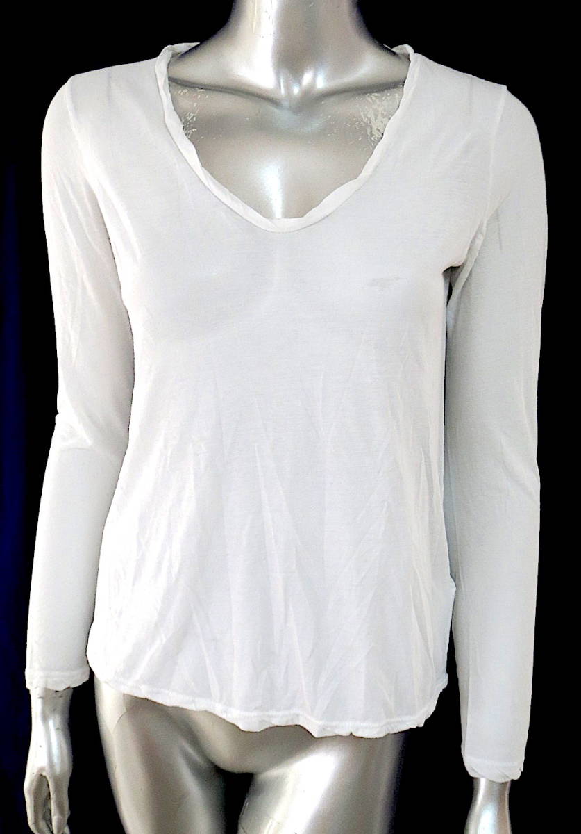 二点落札で送料無料! J048 JAMES PERSE ジェームスパース 長袖 トップス 0 ホワイト 白 カットソー レディース拍卖
