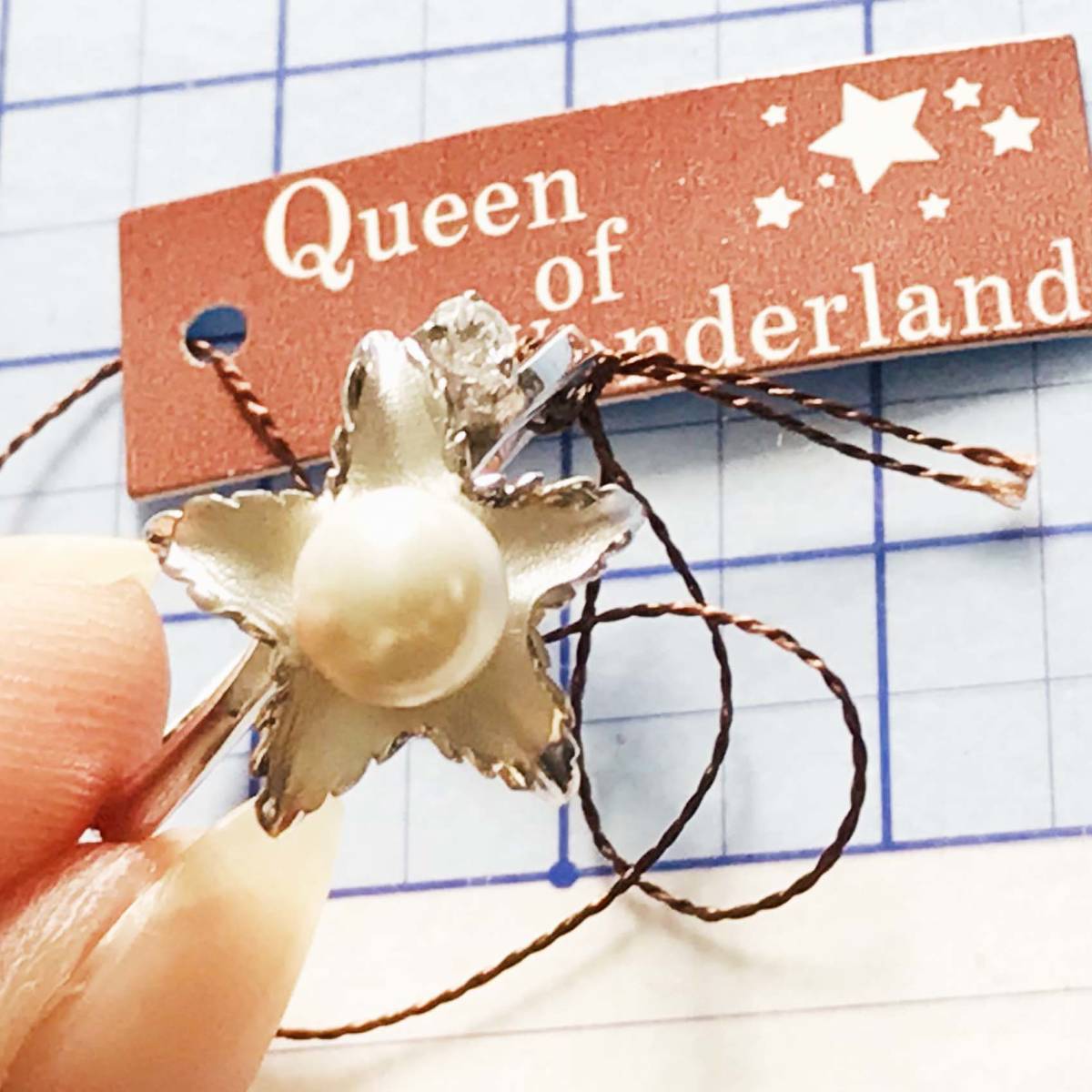 保管品未使用 パール ダイヤ風CZ 925シルバー銀製 指輪リング サイズ♯18 値札付き No.S328拍卖