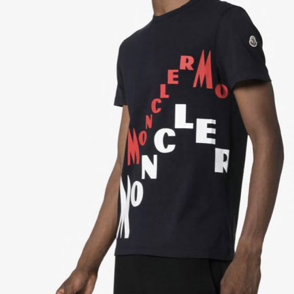 ★希少★ MONCLER Tシャツ L ネイビー モンクレール ロゴ ワッペン 赤字拍卖