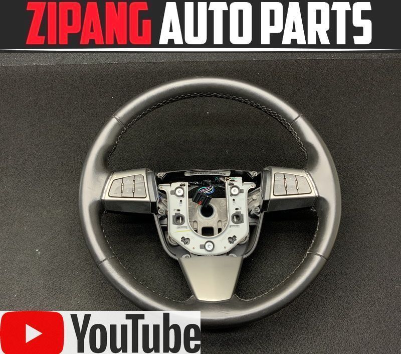 A905 X322C キャデラック CTS 純正 本革 ステアリング ハンドル/スイッチ付 ◆黒革/ブラック 【動画有り】○拍卖