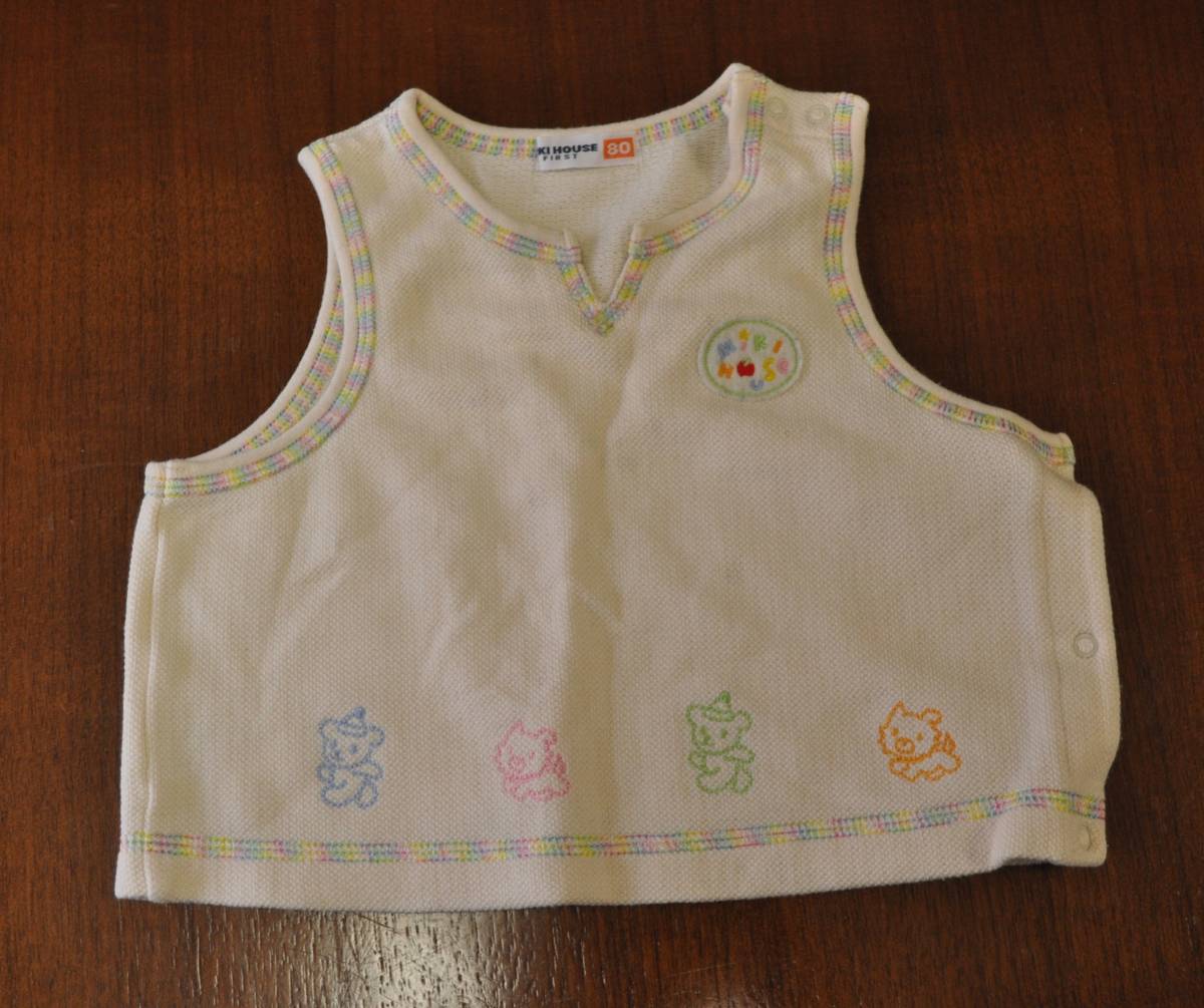 【中古・送料無料】ミキハウスファーストMIKIHOUSEFIRSTベスト80拍卖