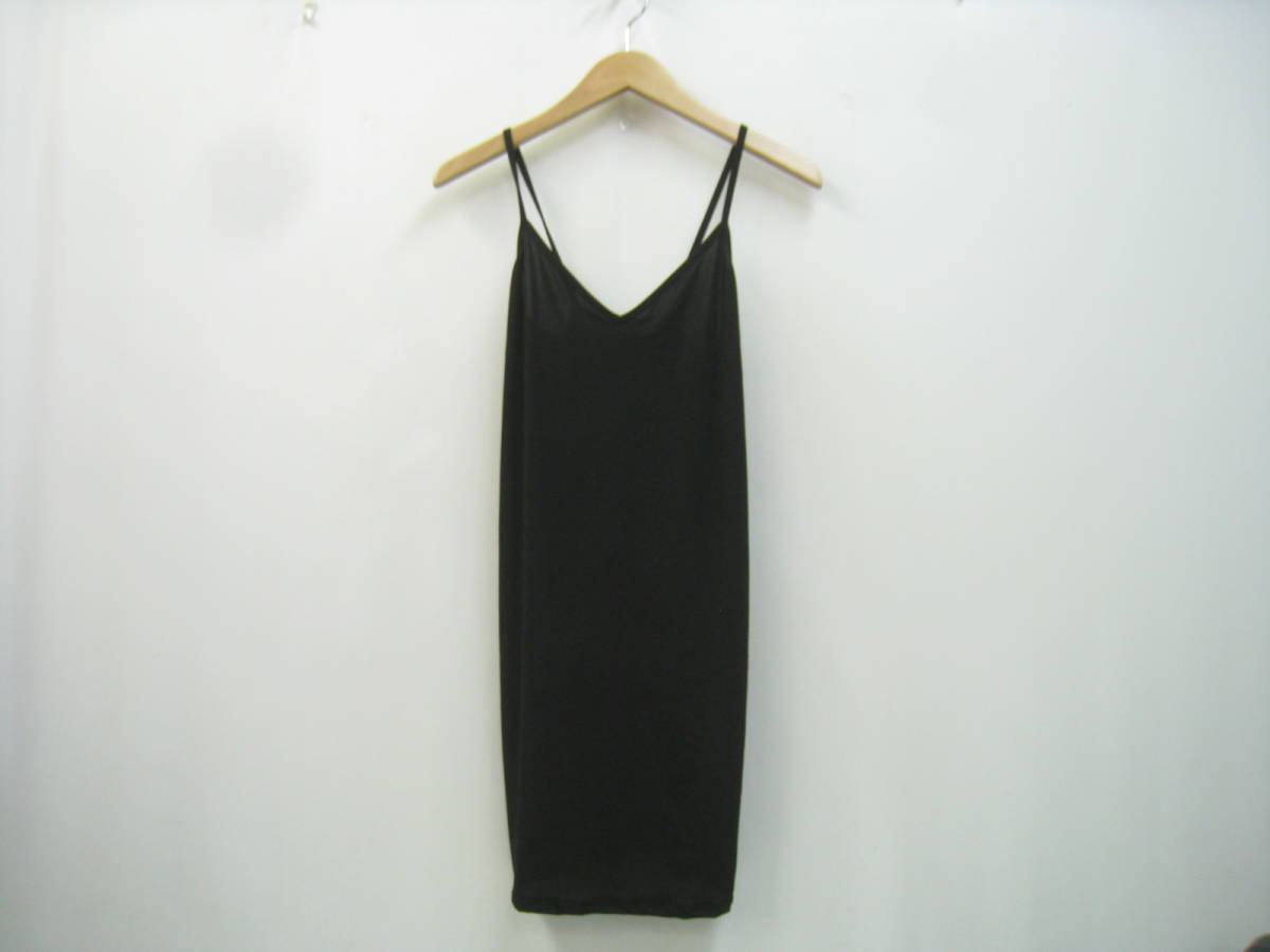 イタリア製 キャミソール ショート ワンピース レイヤード ブラック 黒 サイズ M/L拍卖
