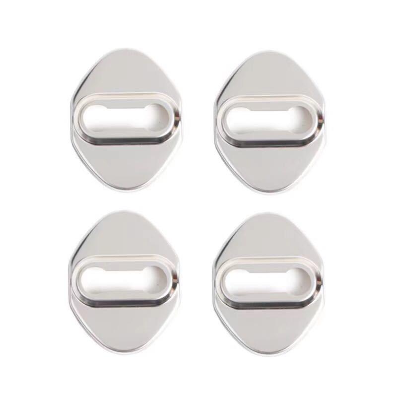 ドアストライカーカバー トヨタ マツダ スズキ 本田 ドアロック カバー 鏡面シルバー 4枚セット拍卖