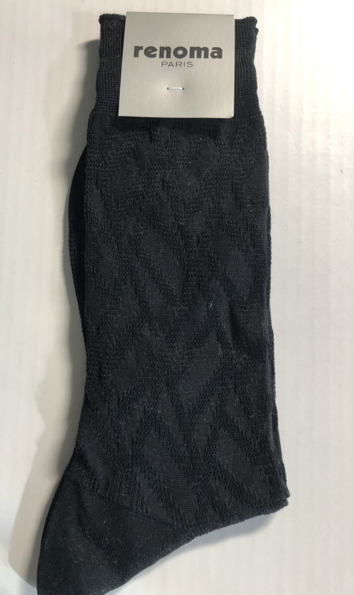 未使用 renoma レノマ ビジネスソックス 紳士用ソックス 靴下 黒靴下 メンズソックス拍卖