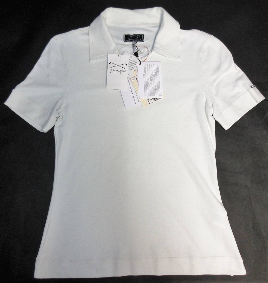 正規アルマーニゴルフ★レディース襟付きゴルフシャツ 40 白★新品タグ付拍卖