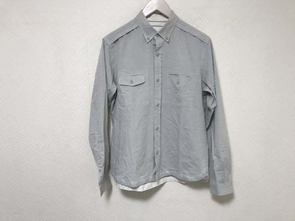 美品本物ホワイトマウンテニアリングWhiteMountaineeringミリタリーワーク長袖シャツシャツ旅行トラベルメンズグレー日本製ストリートM拍卖