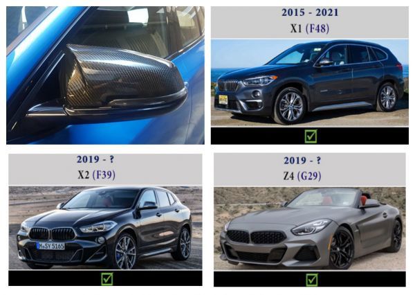 即決 BMW スープラ リアル カーボン ファイバー ミラー カバー 交換式 1シリーズ(F52)X1 (F48) X2 (F39) Z4 (G29) & トヨタ スープラ a拍卖