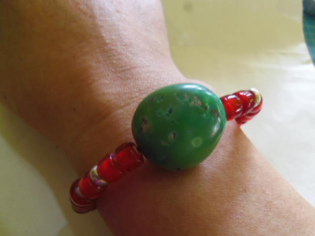 ターコイズビーズブレスレット S925拍卖