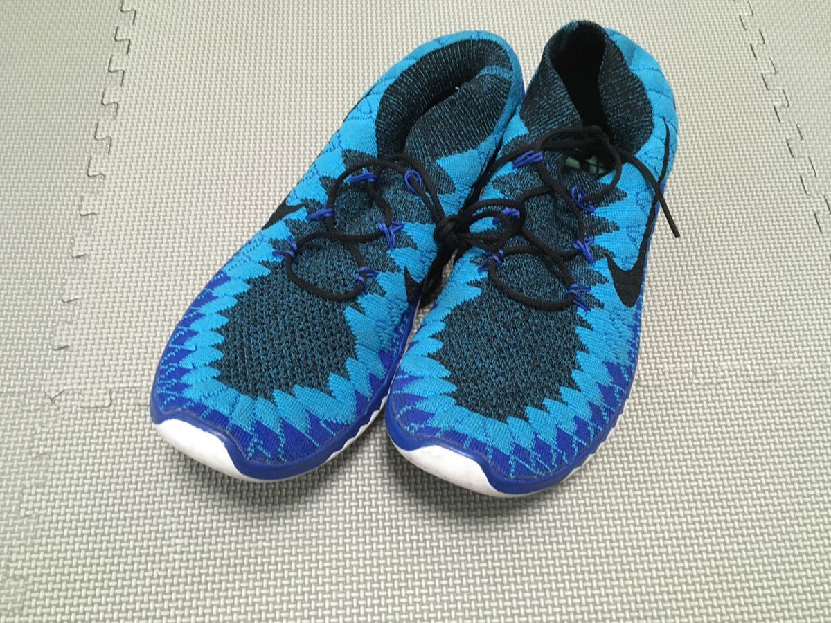 ナイキ フリー NIKE Free 3.0 Flyknit フライニット ブルー 青 ブラック 黒 サイズ不明 サンプル品? ランニング シューズ スニーカー 靴拍卖