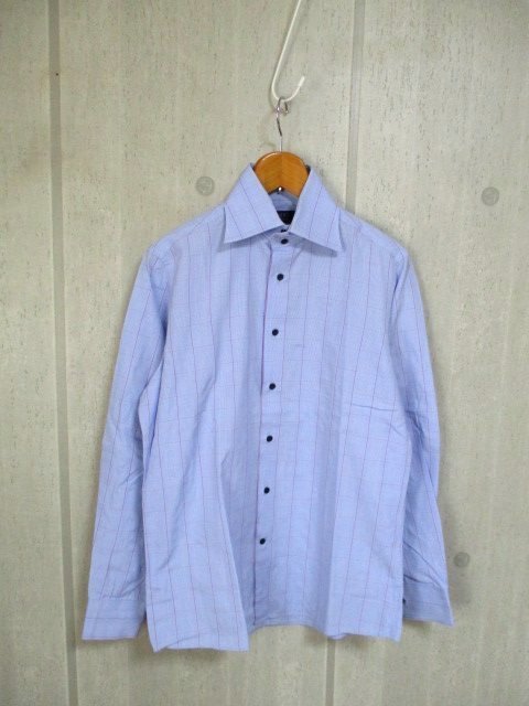 d406 イタリア製 DOGANA MONTI DOGI MONTI 長袖シャツ サイズM 水色系×他 35-8拍卖