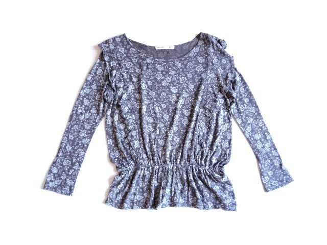 as know as アズノウアズ 花柄 ボタニカル フリル カットソー ゆったり拍卖