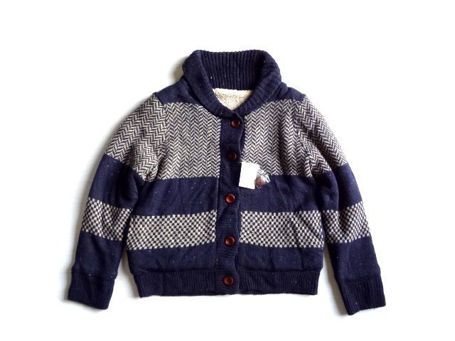 新品 cynthia シンシア 内ボア ニット ジャケット 紺 ブルゾン レディース ヘリンボーン チェック ジャンパー 拍卖