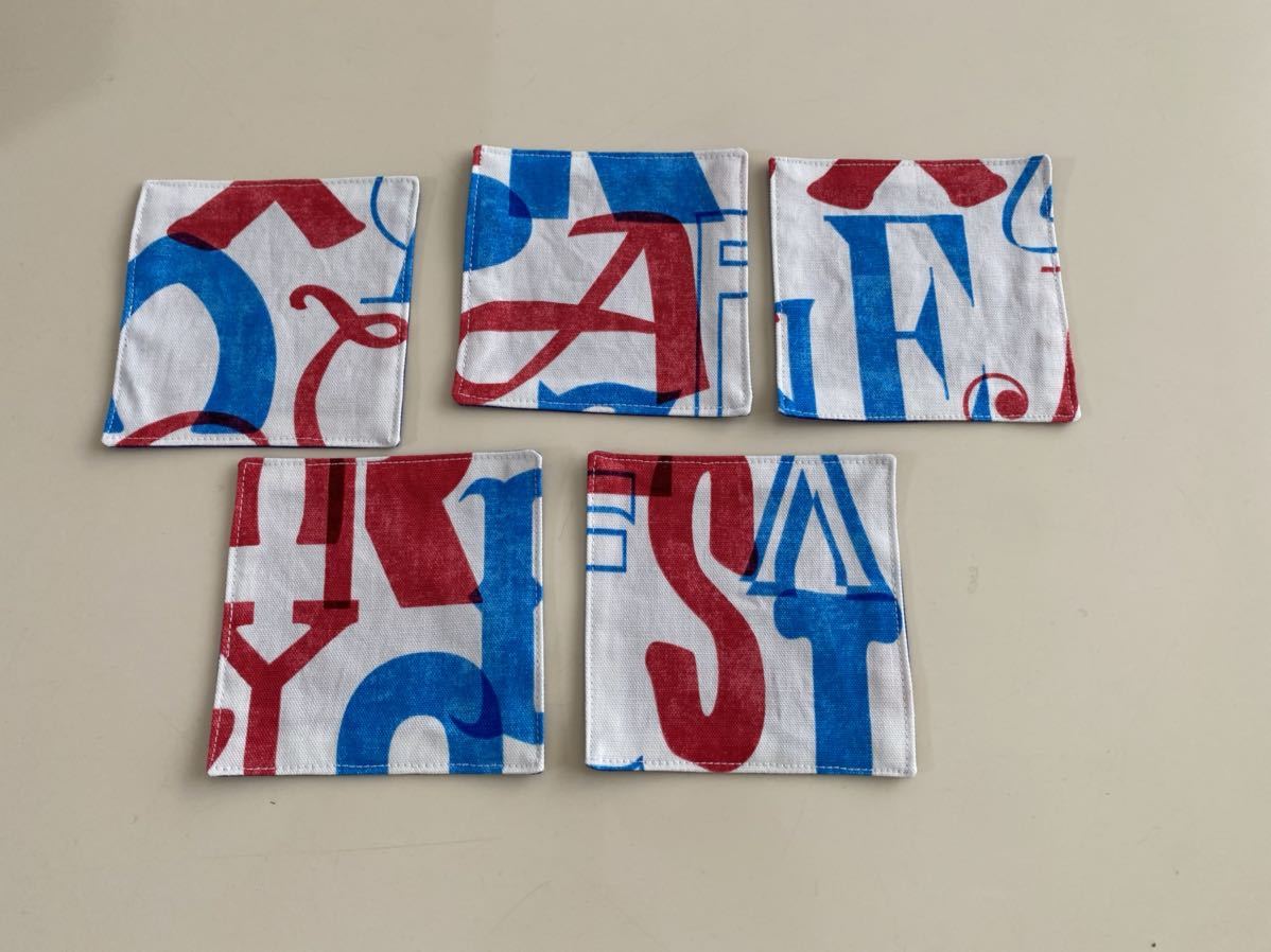 ハンドメイド★コースター 英字 5枚セット(850)拍卖