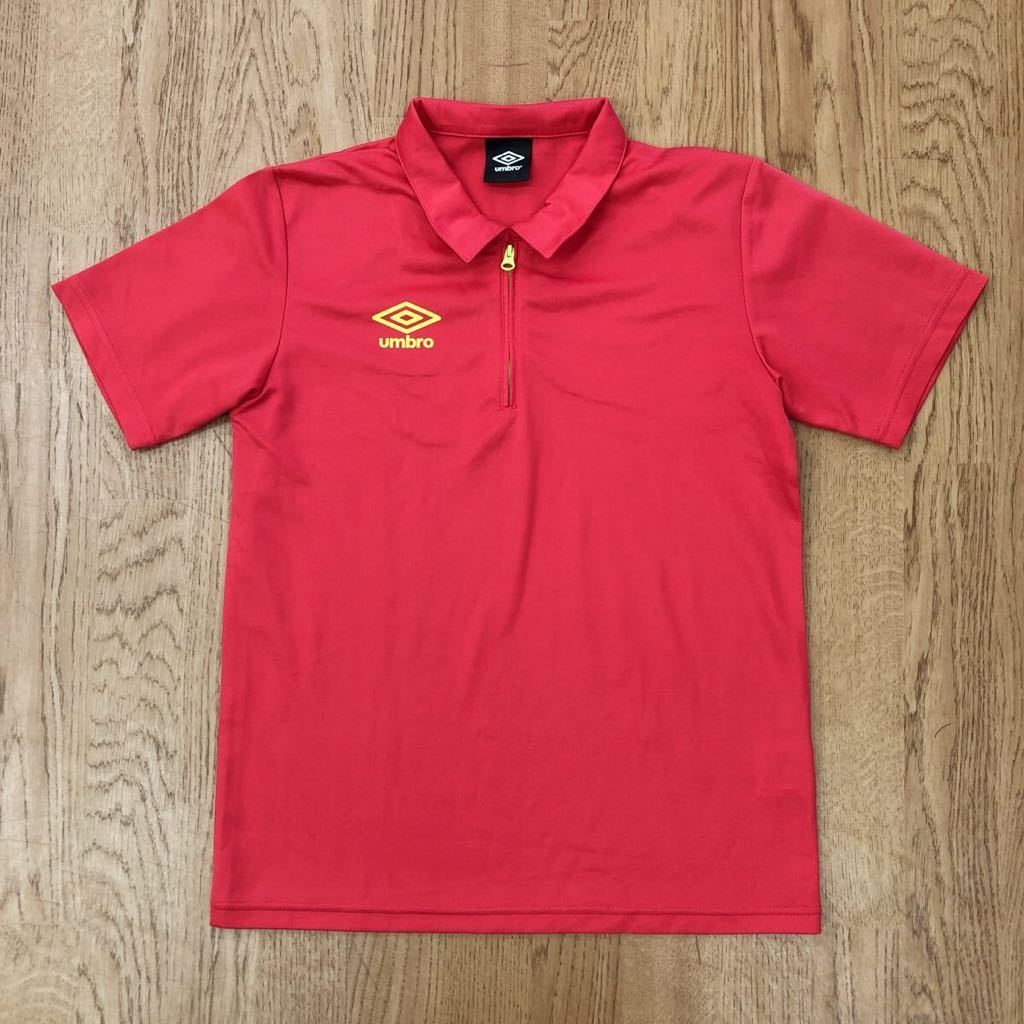 umbro/アンブロ◆半袖ポロシャツ Tシャツ スポーツウエア ハーフジップ◇キッズ ジュニア 子供 150㎝*運動 部活 トレーニング 速乾拍卖