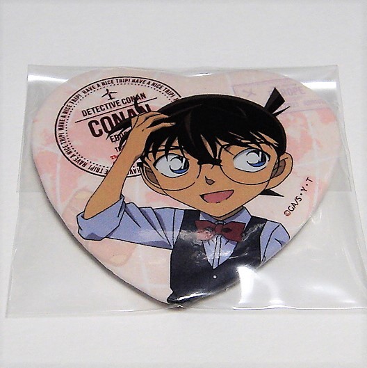 名探偵コナン ハート型缶バッジ トラベルver. ハート 缶バッジ コレクション 缶バッチ 江戸川コナン拍卖