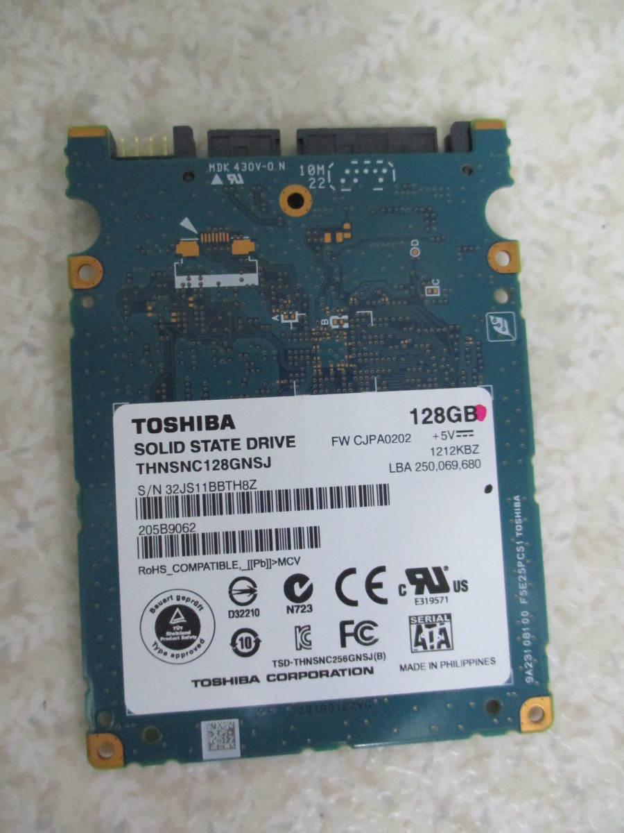 SSD TOSHIBA THNSNC128GNSJ 128GB S-ATA★動作品★ NO:FII-61拍卖