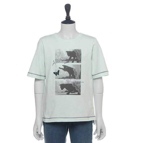 【新品】ANNA SUI mini(アナスイミニ)猫 プリント Tシャツ 140拍卖