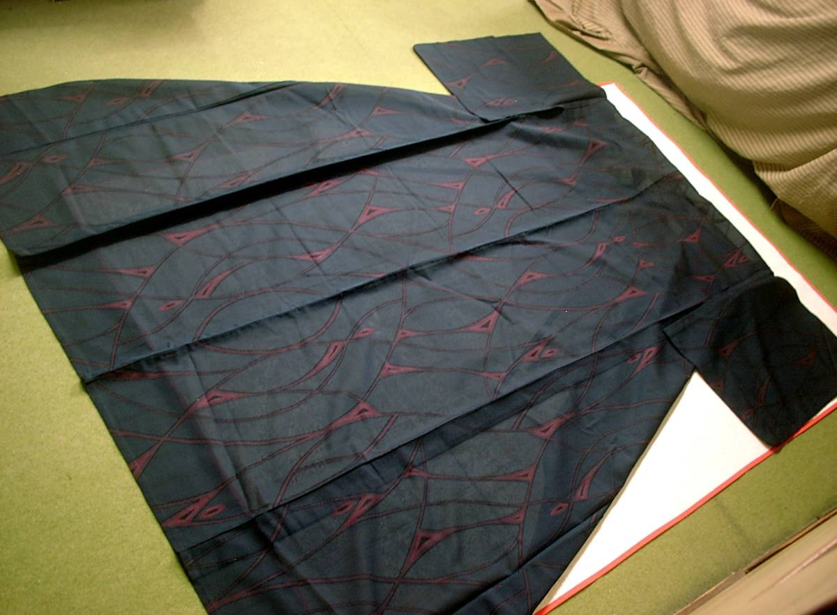 dd◆§§■●留★正絹・紗・単衣・着物【幾何学模様】身丈147cm。拍卖