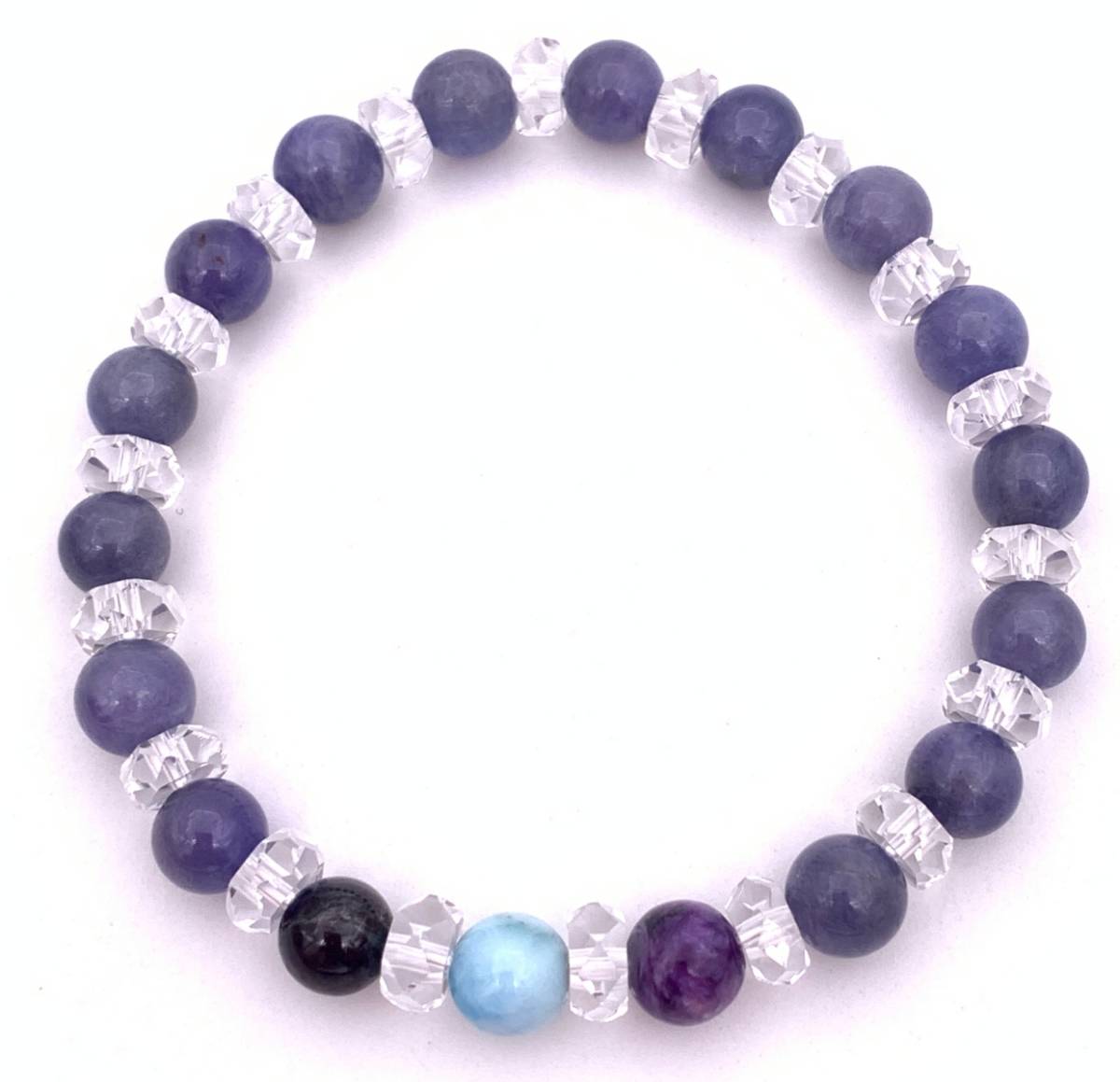 世界3大ヒーリングストーン☆天然石タンザナイト&スギライト&ラリマー&チャロアイトのブレスレット-1拍卖