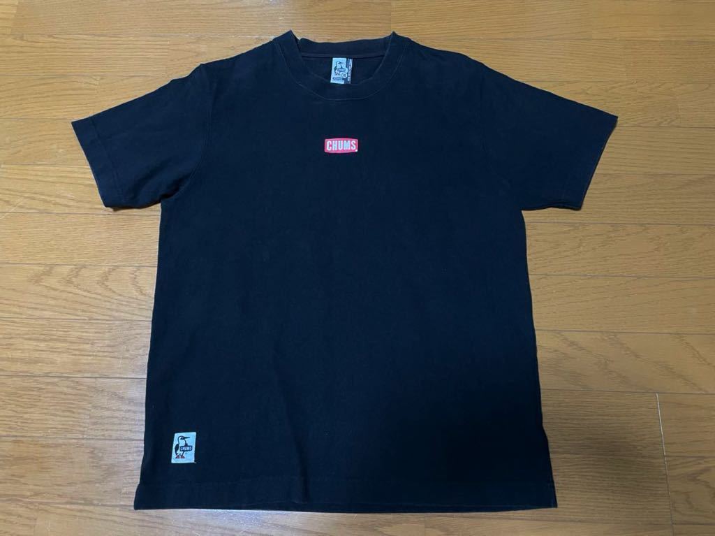 チャムス CHUMS Tシャツ 半袖 ミニ ロゴ ミニチャムス 黒 ブラック S 厚手拍卖