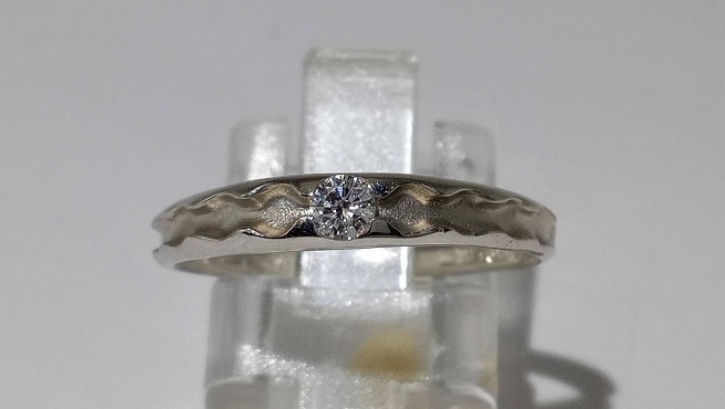 Pt900 プラチナ 3.3g ダイヤ 0.09ct リング 14.5号拍卖