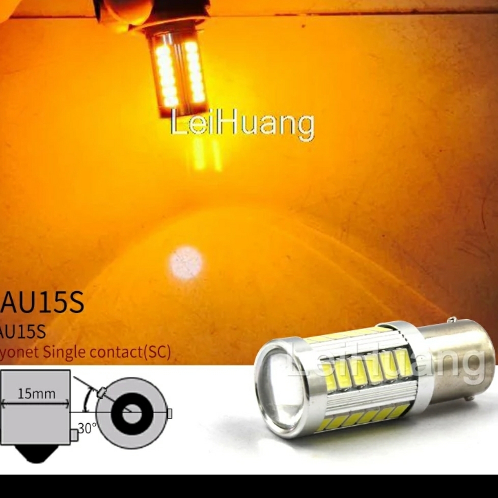 BAU15S LEDバルブ アンバー 4個セット S25 150度ピン シングル ウィンカー 高輝度拍卖