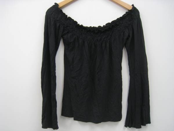 ANAP アナップ カットソー シャーリング ブラック 黒1拍卖