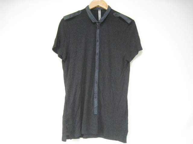 Alice SAN DIEGO アリスサンディエゴ トップス カットソー ボタン 半袖 薄手 シルク混 紺 ネイビー サイズ48拍卖