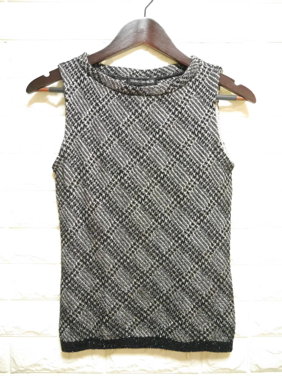 A276 ◇ STRAWBERRY-FIELDS | ストロベリーフィールズ ノースリーブ 黒 中古 サイズ表記なし拍卖
